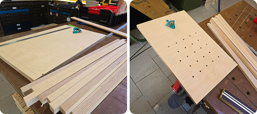 Maße und Lochraster markieren