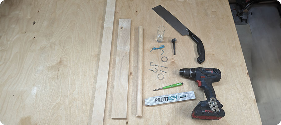 Material und Werkzeug sammeln