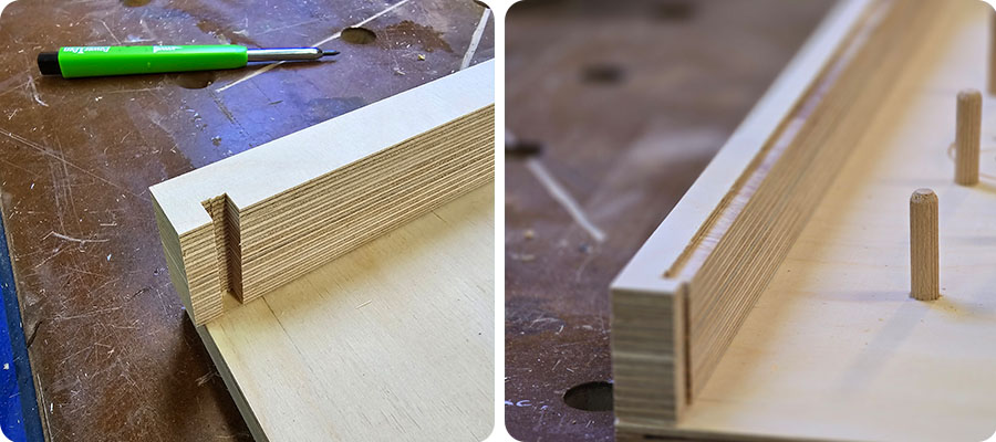 Nut für unteren Teil und Plexiglasscheibe