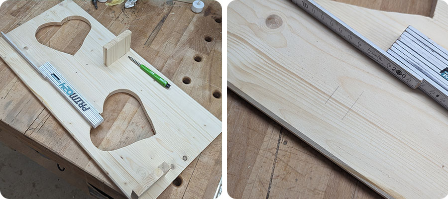 Position der Teelichthalter markieren