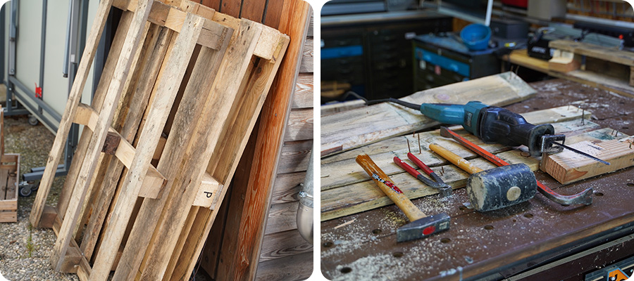 Material und Werkzeug sammeln