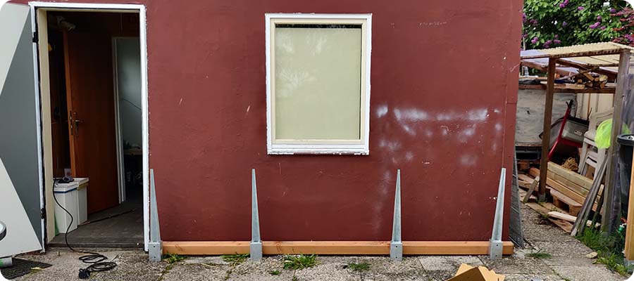 Die Position der Holzpfosten bestimmen