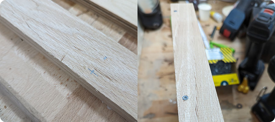 Die Holzleisten mit der Grundplatte verschrauben