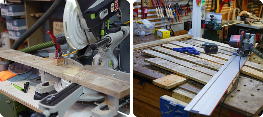 Die Holzbretter zuschneiden