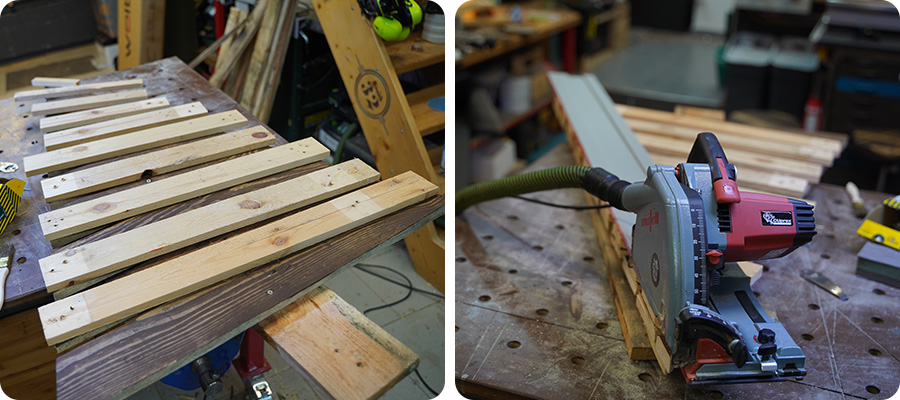 Die Oberkonstruktion des Tannenbaums zuschneiden