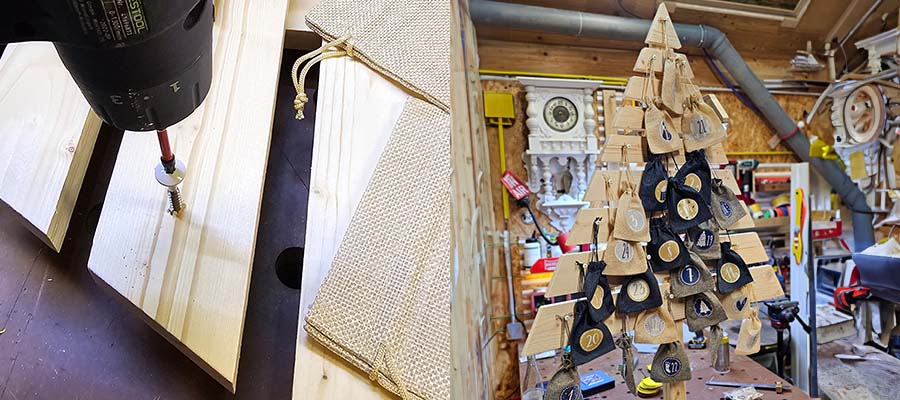 Den fertigen Adventskalender dekorieren