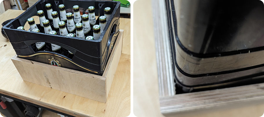Den Rahmen für den Bierkastenaufsatz bauen